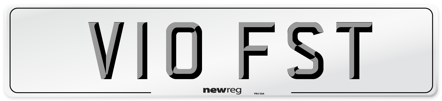 V10 FST Number Plate from New Reg
